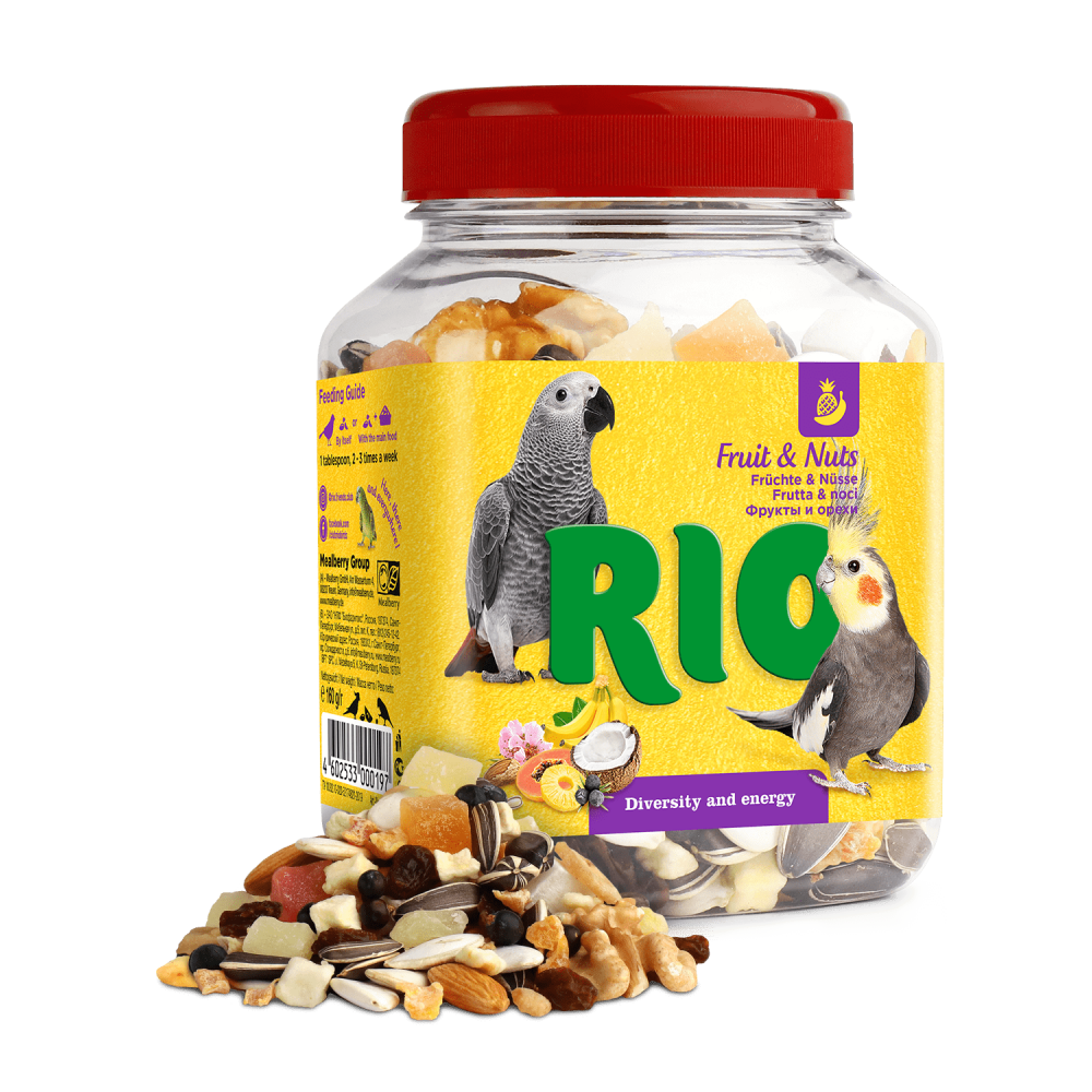 RIO Фруктово-ореховая смесь. Лакомство для средних и крупных попугаев, 160 г-4