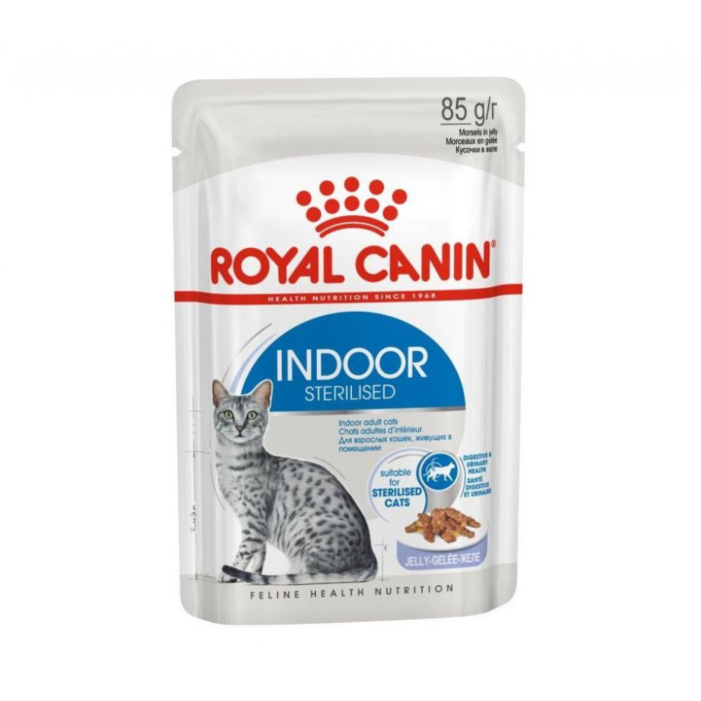 Royal Canin INDOOR Sterilised 85 гр для взрослых домашних кошек, желе-0