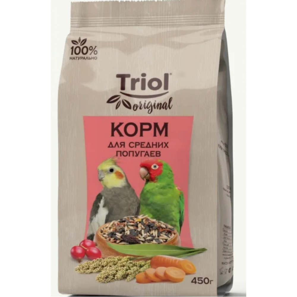 Корм для птиц Triol для средних попугаев 450г-0